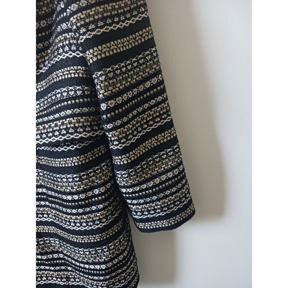 Chicos Tweed Metallic Blazer Jacket Long Sleeve Black Gold Size 1 ( 8/10 ) - Picture 6 of 9